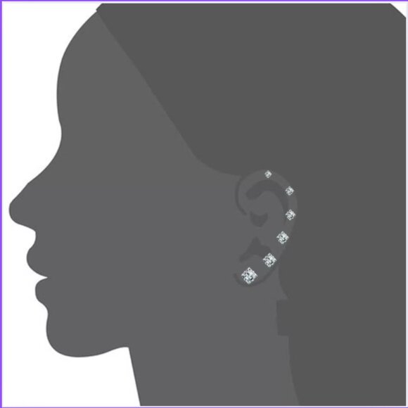 SET OF 6 Hypoallergenic 7MM Multi Color Faceted Princess Cut Stainless Steel NWT - Picture 4 of 7